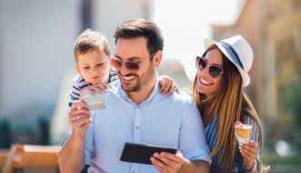 Post de marketing digital moderno azul laranja e branco (1080 x 640 px)